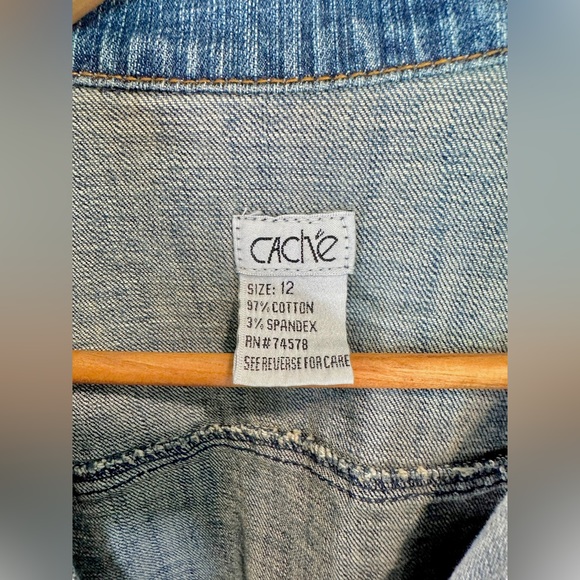 Cache Studded Denim Jacket Women's 12 - Picture 13 of 14